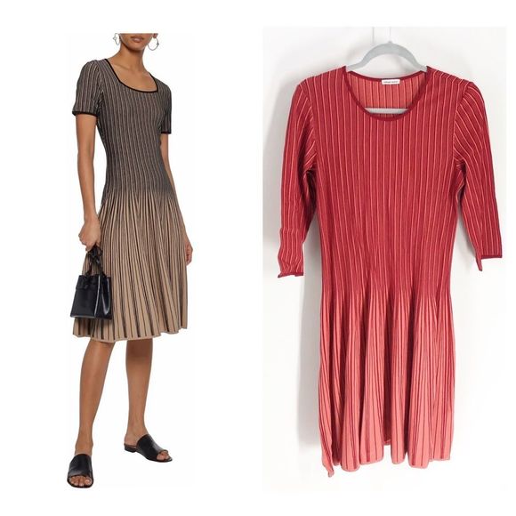 Tomas Maier Dresses & Skirts - Tomas Maier Fluted Striped Knit Dress Sz 8